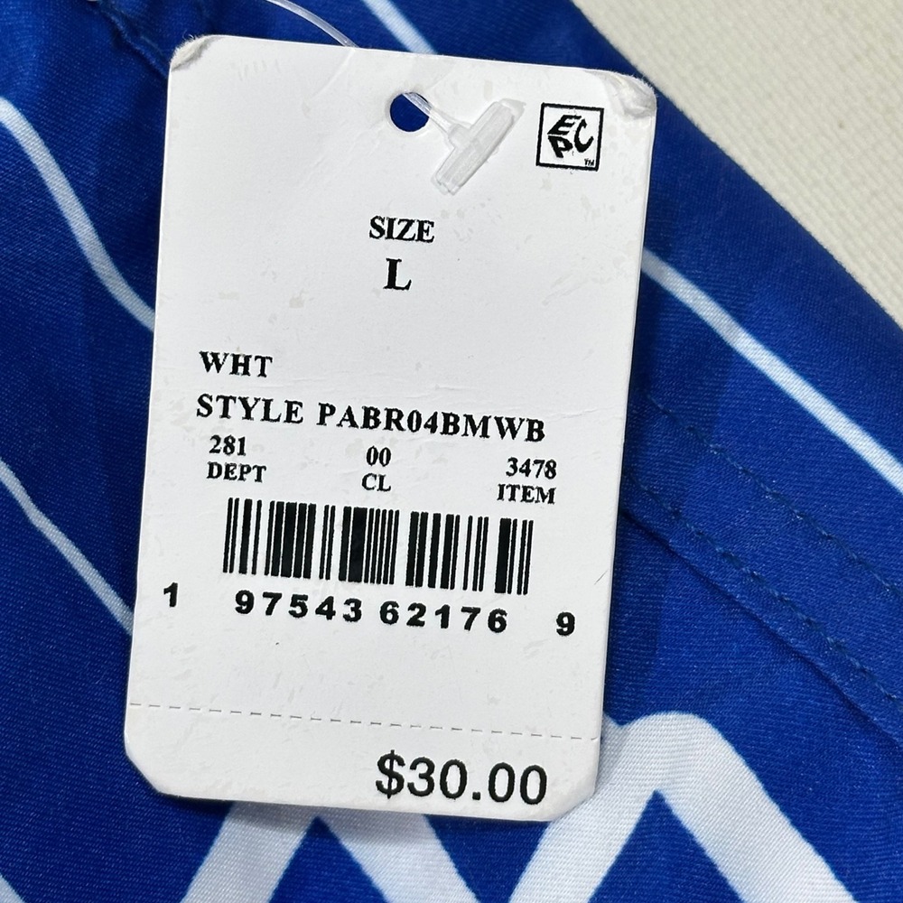 Pabst Blue Ribbon Mens Swim Trunks Red White Blue Pinstripe PBR Shorts Large NEW - Picture 8 of 10